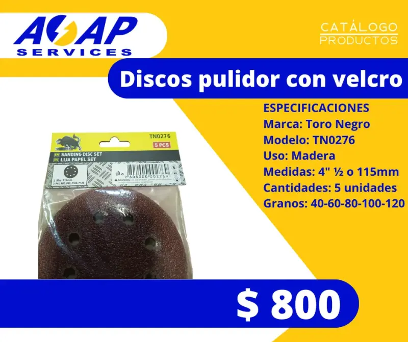 Discos pulidor con velcro Toro Negro TN0276 - 1