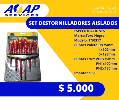 Set Destornilladores Aislados 6pcs Toro Negro - miniatura 1