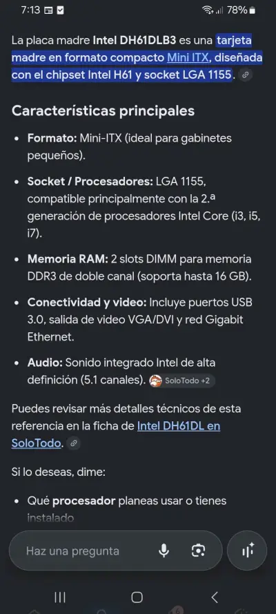 Placa madre mini itx DH61DLB3 con icore 3 - miniatura 4