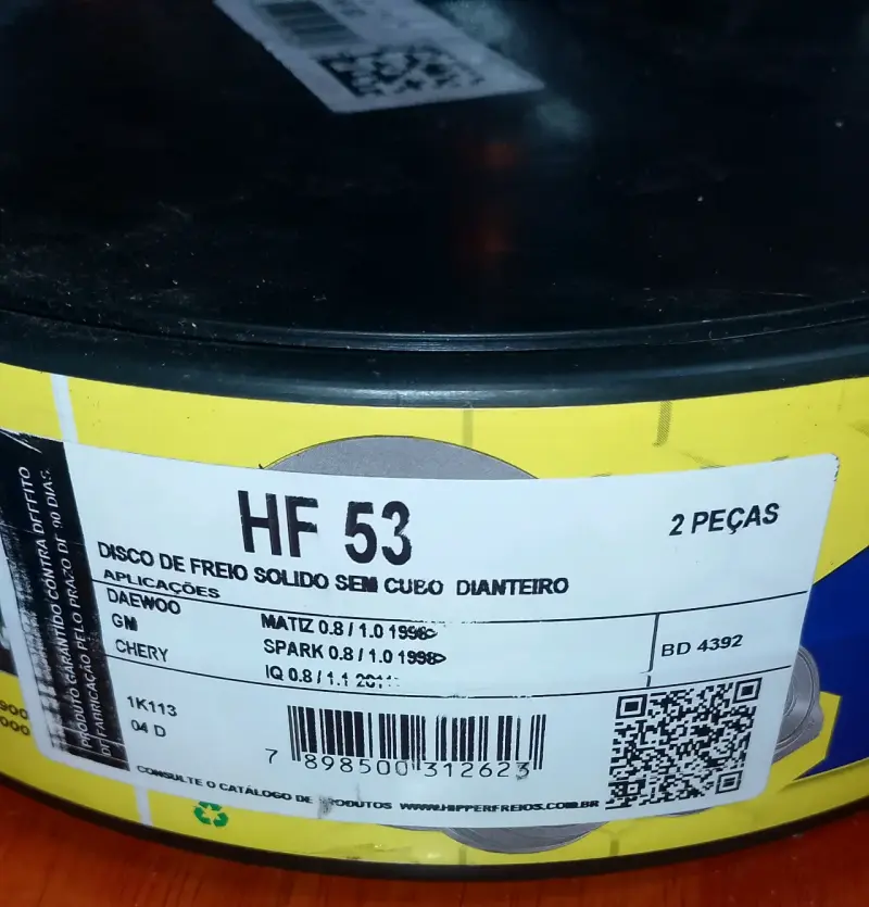 Disco de Freno Sólido HF 53 para Daewoo y GM