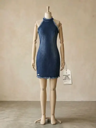 Vestido corto de mezclilla sin mangas - miniatura 1