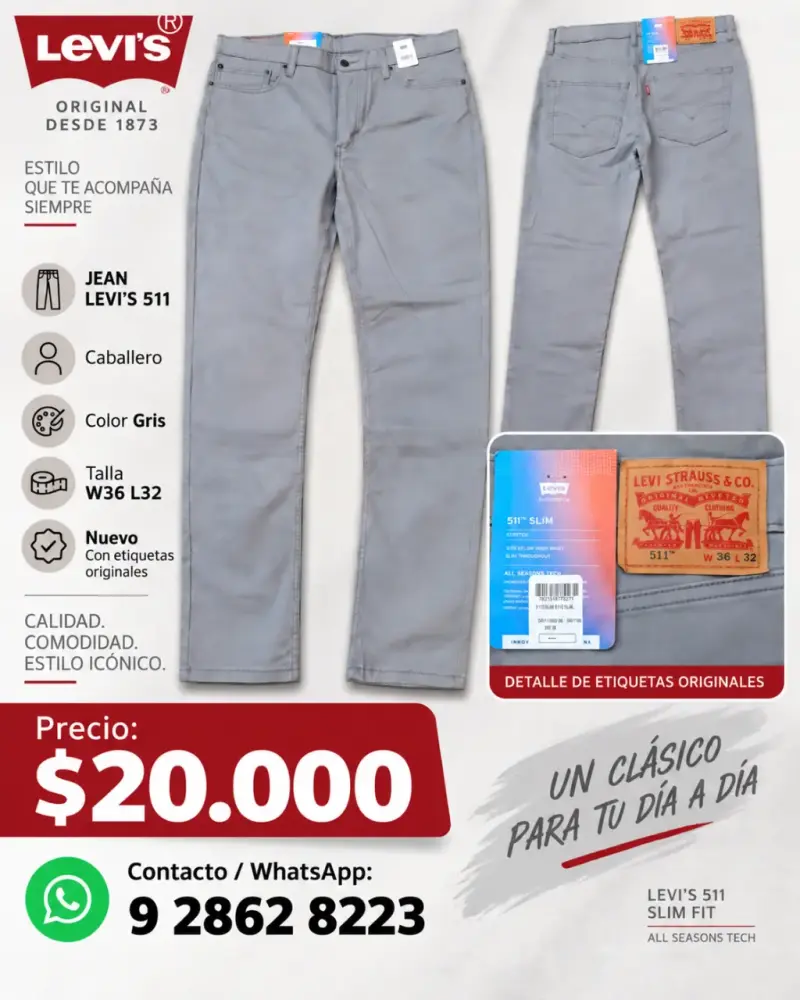 Jean Levi’s 511 Slim Hombre – NUEVO - 1