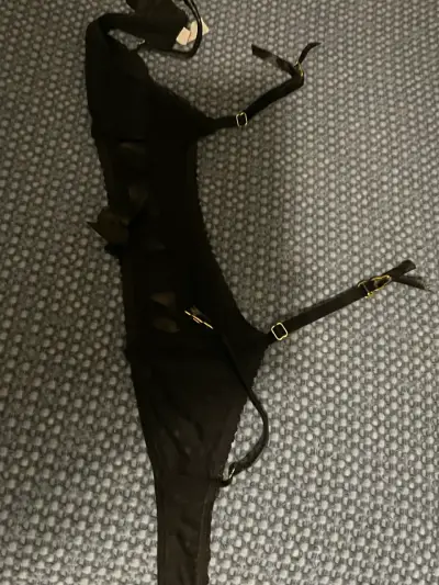 Babydoll negro transparente con tirantes ajustables - miniatura 3