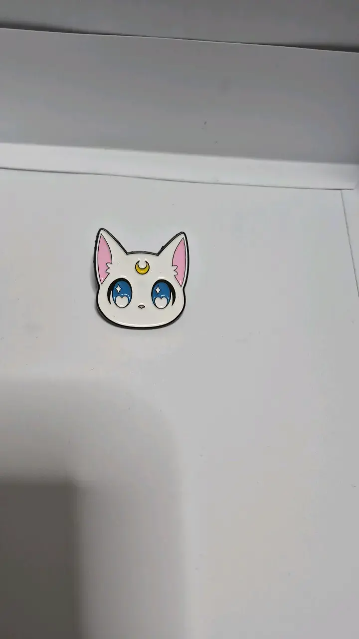 Pin de gato anime con luna - 1