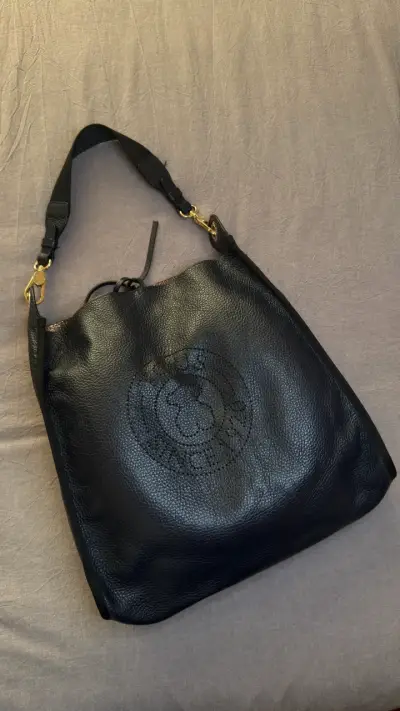 Bolso de cuero azul marino  con 2 asa ajustable - miniatura 3