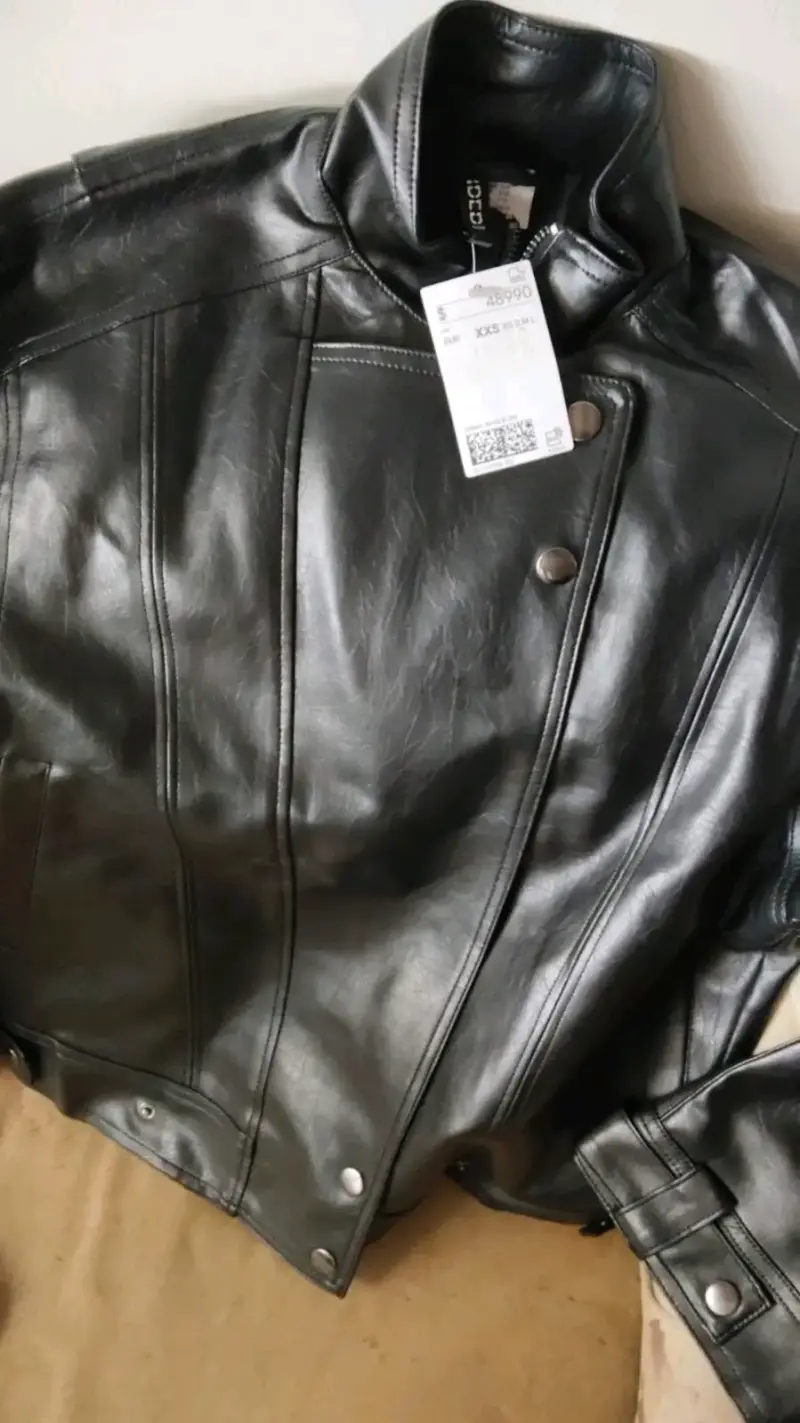 Chaqueta de cuero negra para unisex - 2