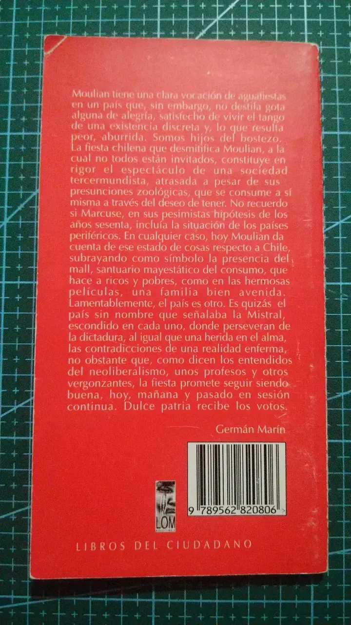 Libro 'El Consumo Me Consume' de Tomás Moulian - 2