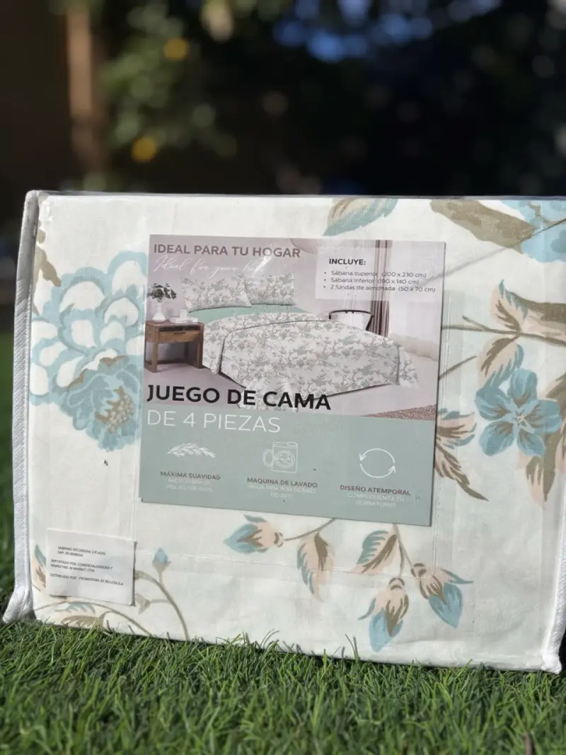 Juego de Cama Floral 2 PLAZAS 4 Piezas