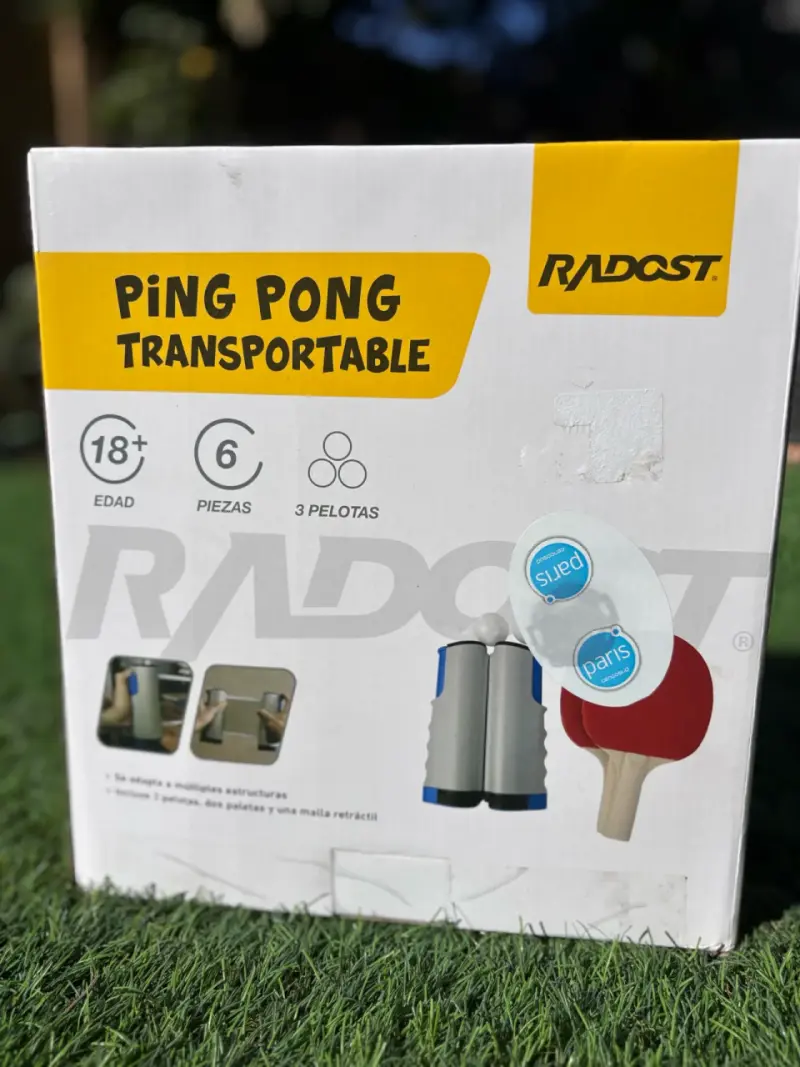 Set de Ping Pong Transportable Radost con3 Pelotas