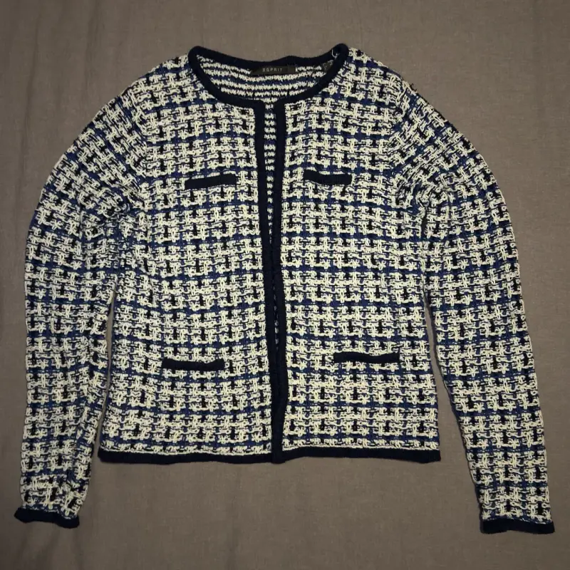 Chaqueta de punto estilo tweed para mujer