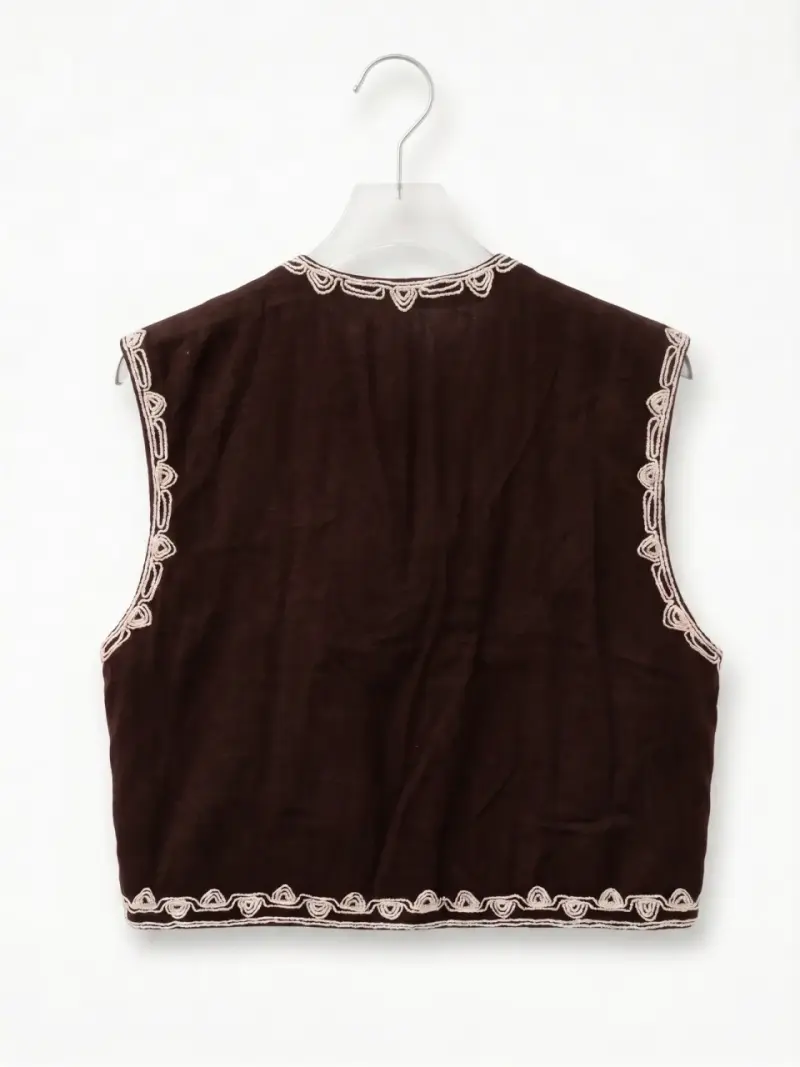 Vest bordado verano marrón Zara talla XS - 2