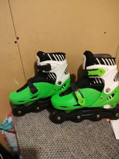 Patines en línea verdes para niños 35-38 - miniatura 1