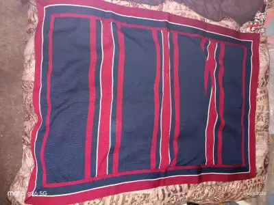 Manta de huaso azul con rayas rojas - miniatura 3