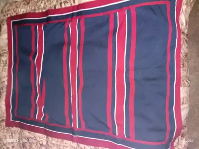Manta de huaso azul con rayas rojas - miniatura 4