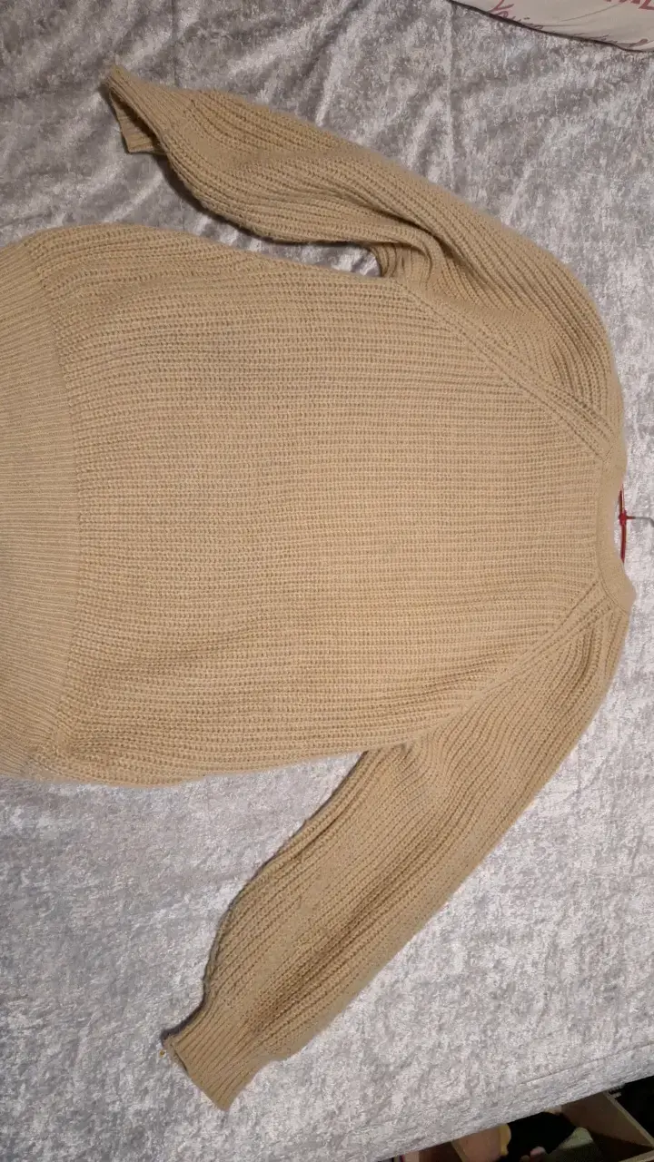 Cárdigan de punto beige para mujer - 2
