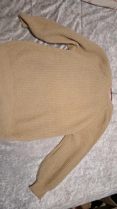 Cárdigan de punto beige para mujer - miniatura 2