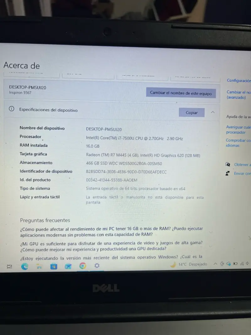 Notebook Dell Inspiron 5567 16GB RAM Core i7 - 4