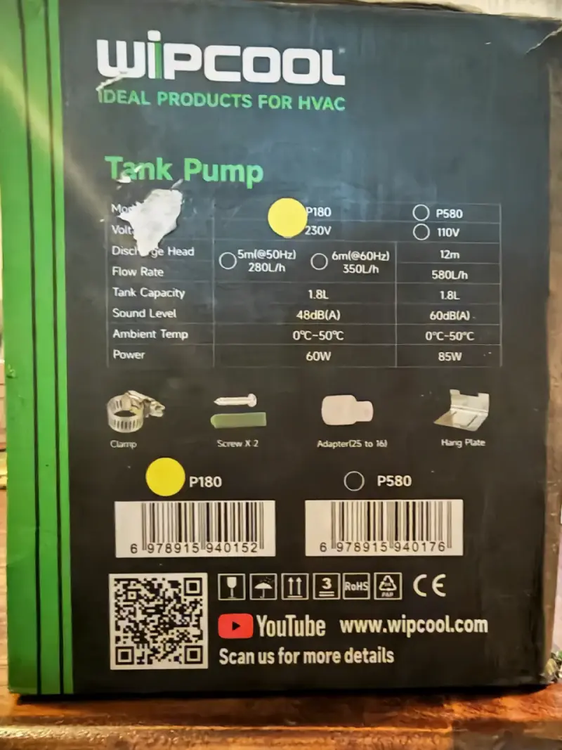 Bomba de Tanque Wipcool para HVAC - 2