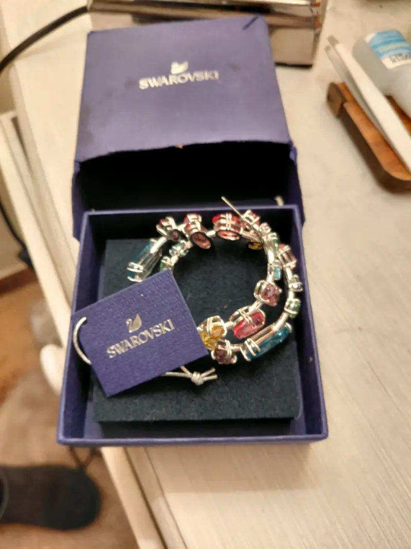 Aros Swarovski con cristales multicolor - 1