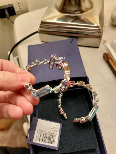 Aros  Swarovski con cristales multicolor - miniatura 4