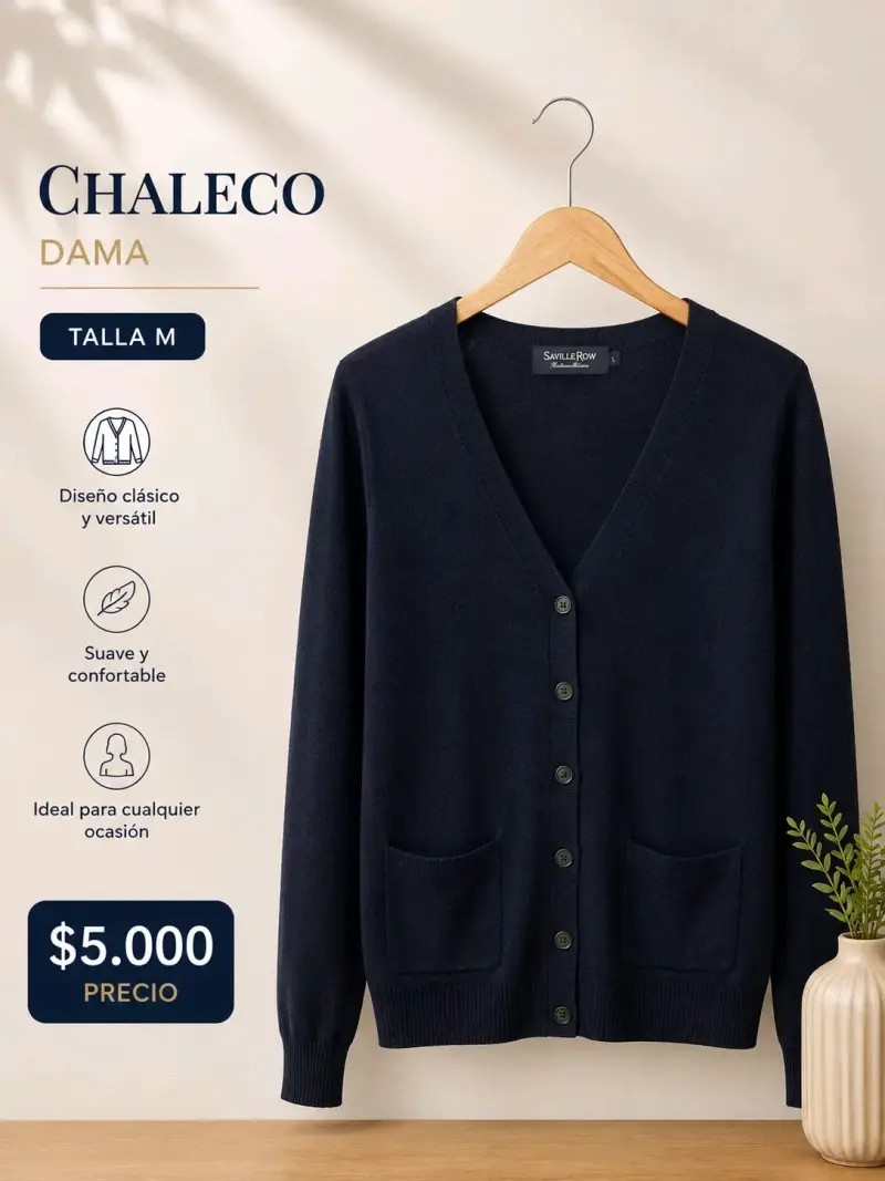 Chaleco de mujer azul talla M