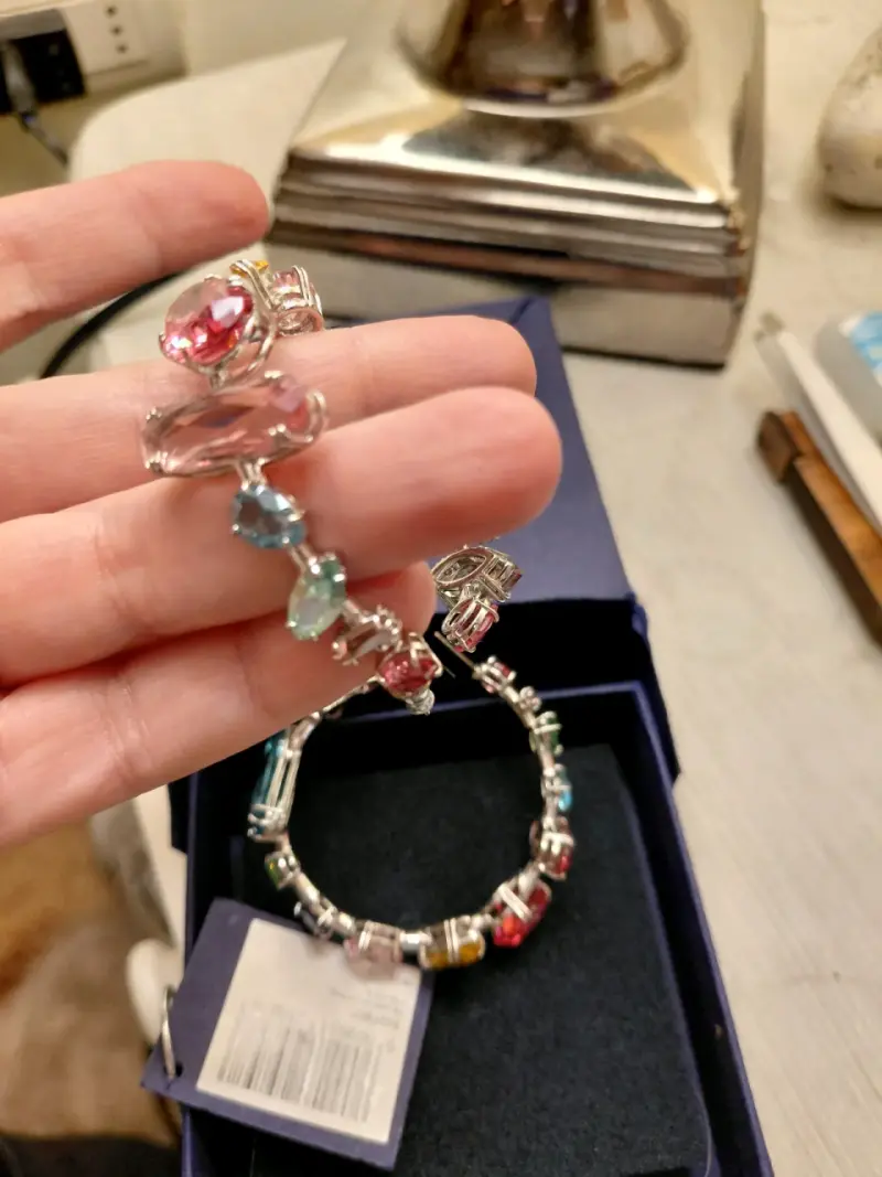 Aros Swarovski con cristales multicolor - 5