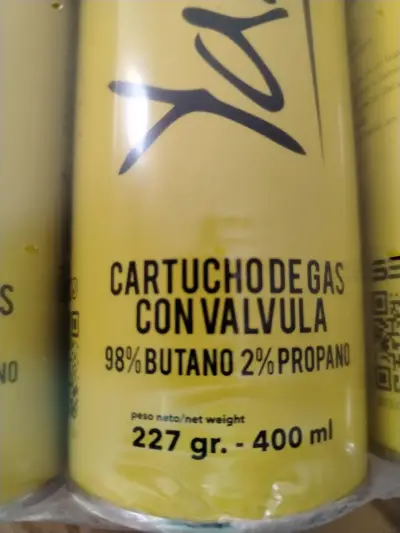 Cartuchos de gas Yanes con válvula 400 ml - miniatura 2