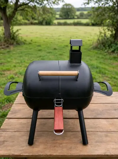 Parrilla portátil de carbón con tapa y rejilla - miniatura 5