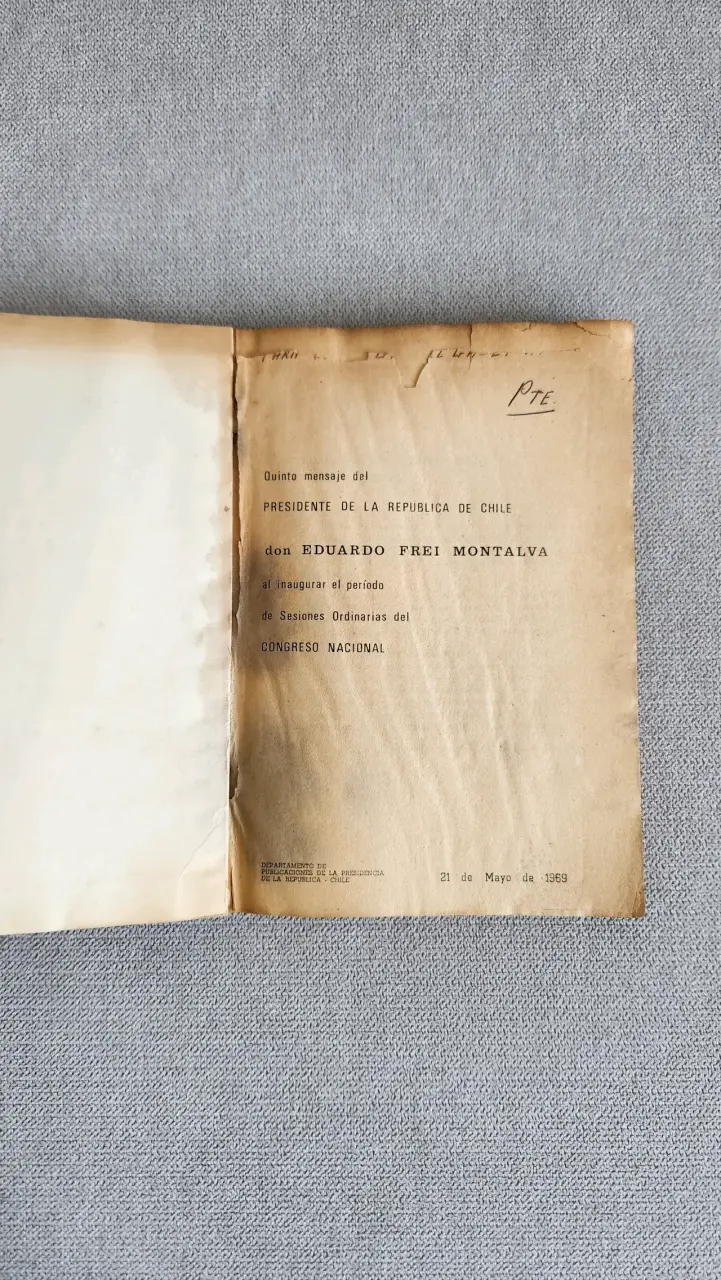 Libro Mensaje del Presidente Eduardo Frei Montalva 1969 - 2