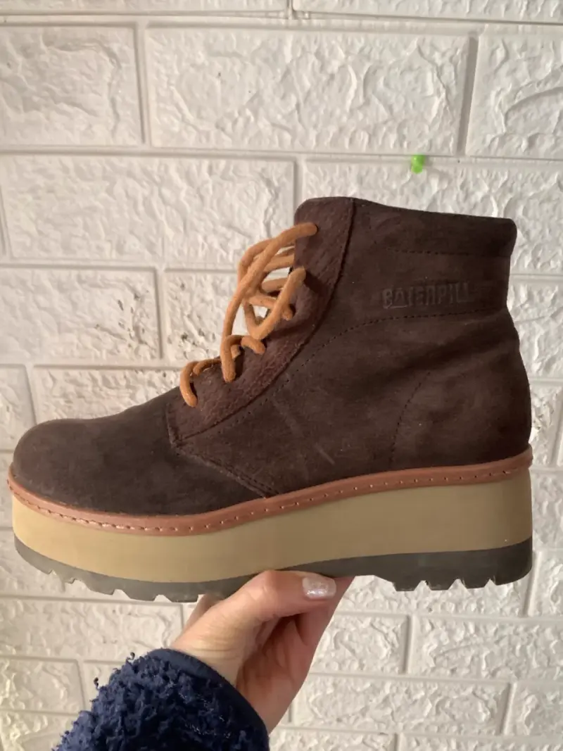 Botines de cuero marrón Caterpillar para mujer - 1