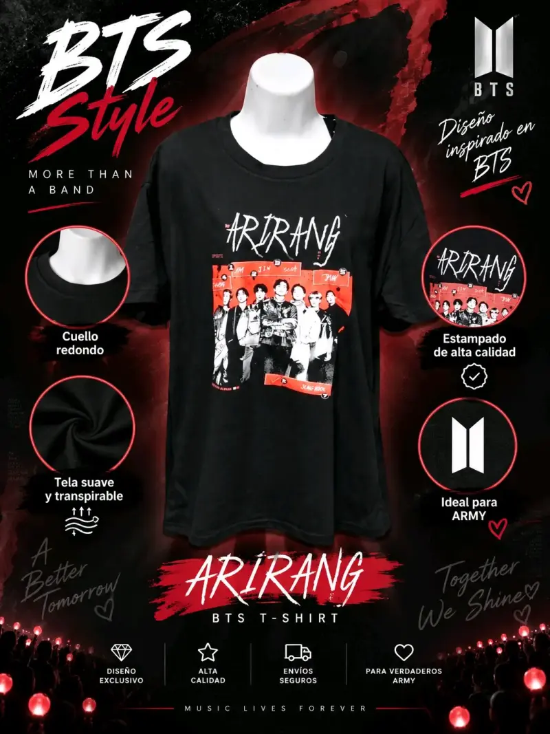 Polera negra BTS estilo Arirang - 1