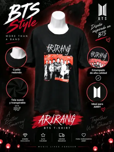 Polera negra BTS estilo Arirang - miniatura 1