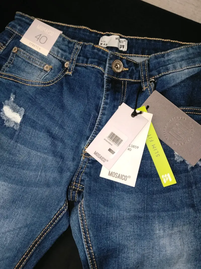 Jeans Mosaico Slim Fit Azul Talla 40 - 3