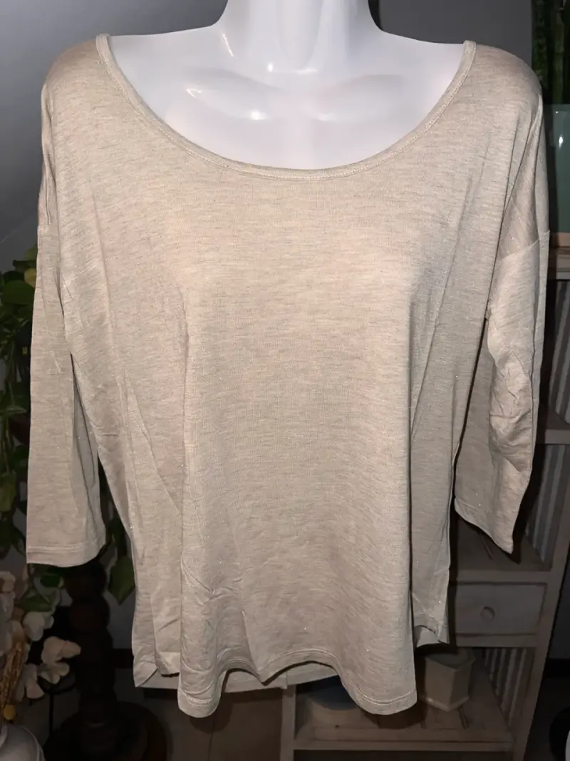 Polera Beige Manga 3/4 Umbrale Mujer - 1