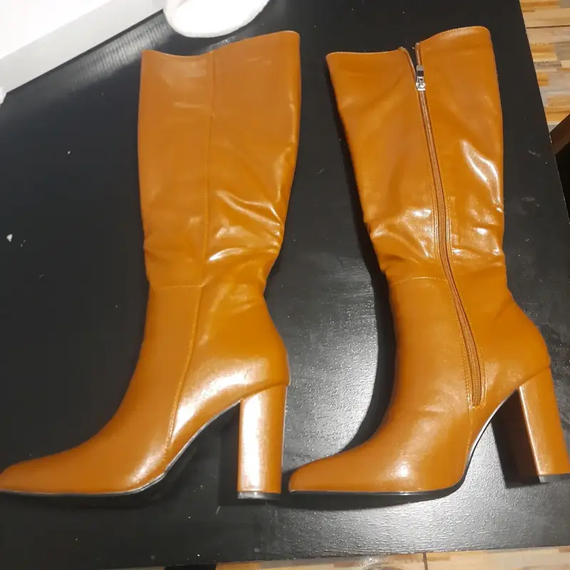 Botas de cuero marrón para mujer - 2