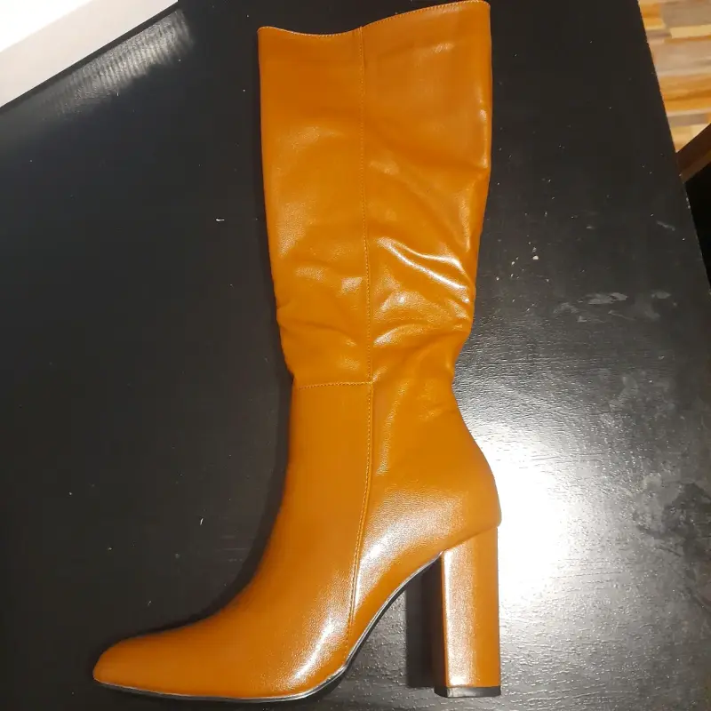 Botas de cuero marrón para mujer - 4