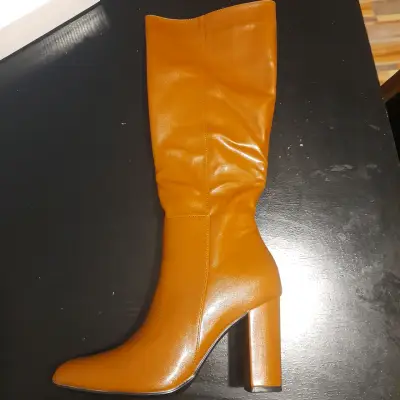 Botas de cuero marrón para mujer - miniatura 4