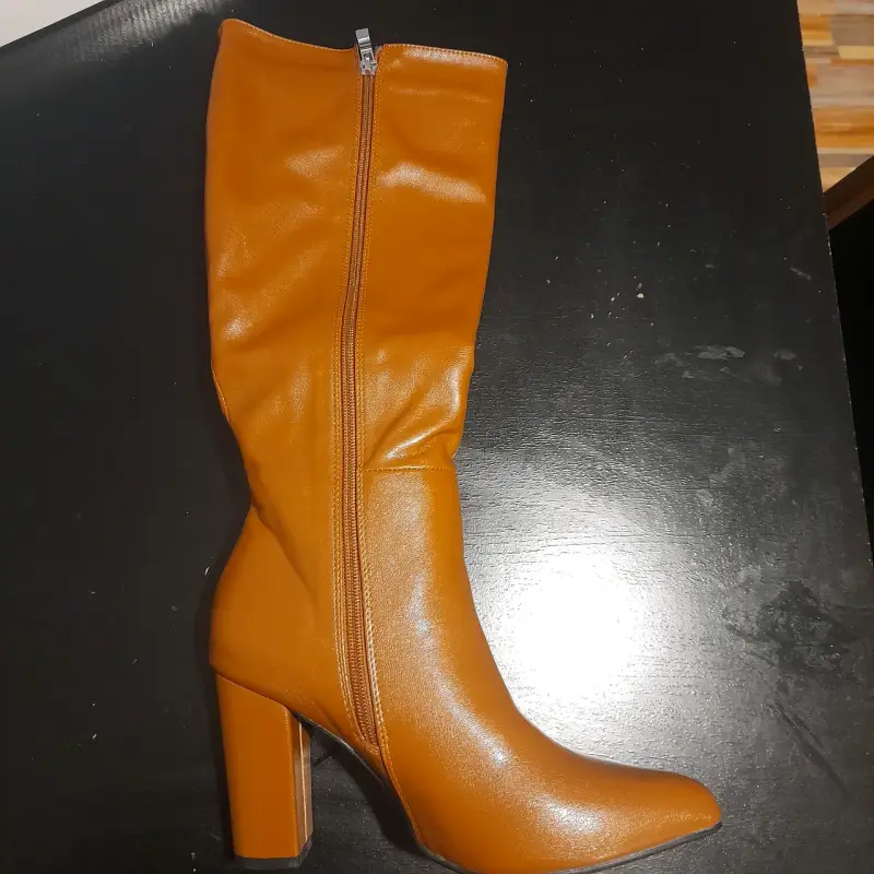 Botas de cuero marrón para mujer - 5