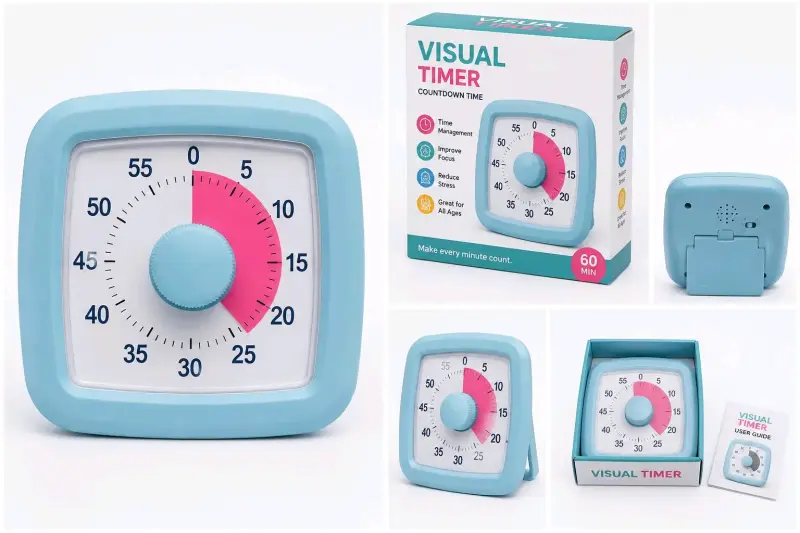 Temporizador visual 60 minutos azul