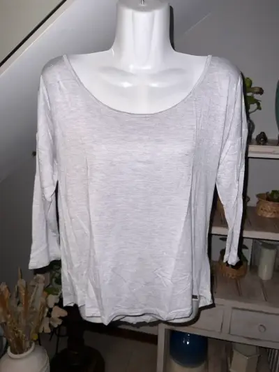 Polera gris manga 3/4 Umbrale para mujer - miniatura 1