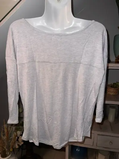 Polera gris manga 3/4 Umbrale para mujer - miniatura 2