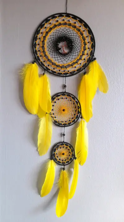 Atrapasueños decorativo con plumas y árbol de la vida - miniatura 6