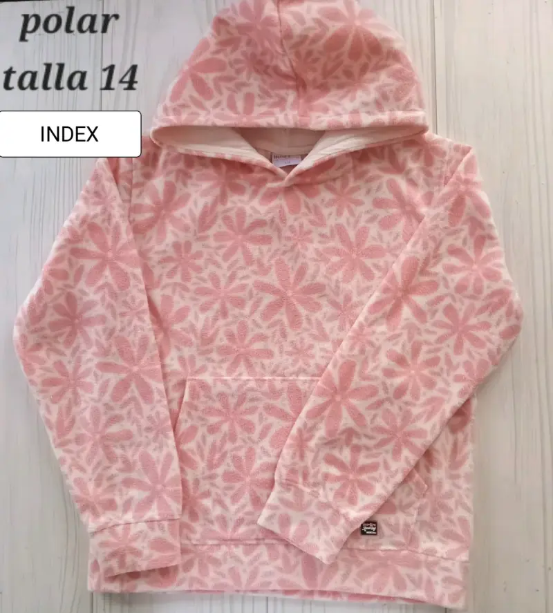 Polerón polar rosado talla 14 para niña