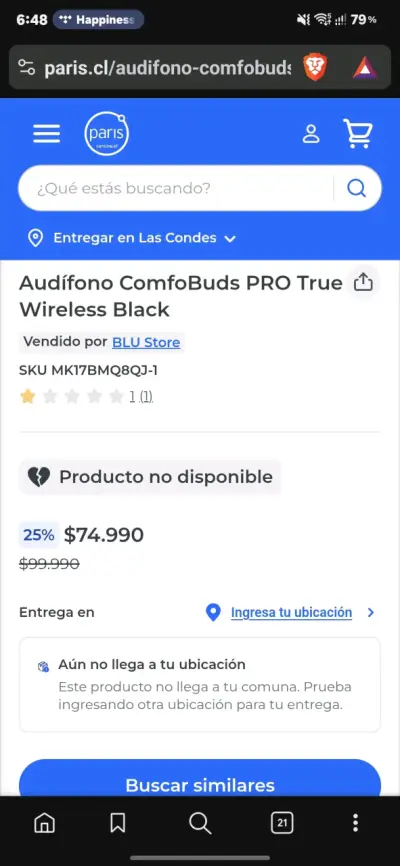Audífonos Inalámbricos 1MORE ComfoBuds Pro Negros - miniatura 2