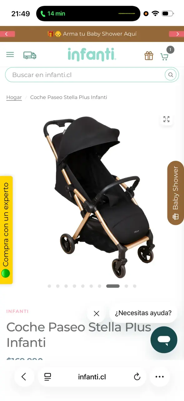 Coche de Paseo Stella Plus Infanti Negro - 1
