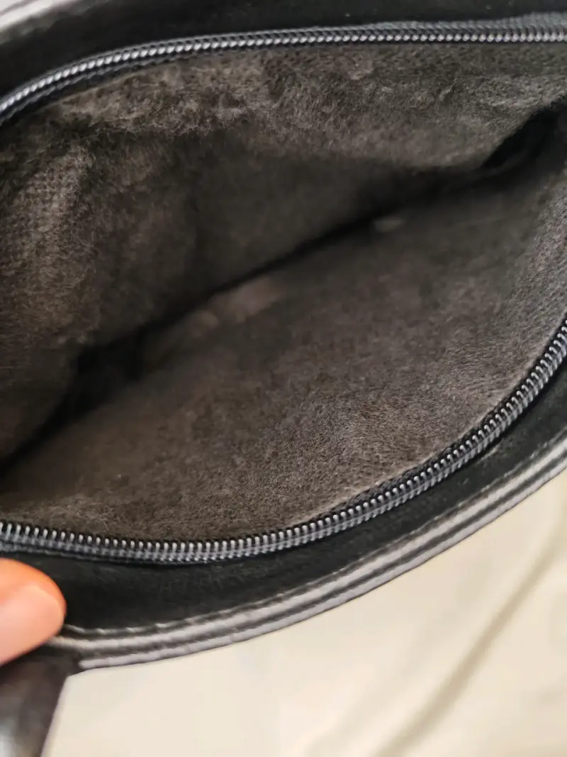 Cartera de cuero negra con triple cierre - 5