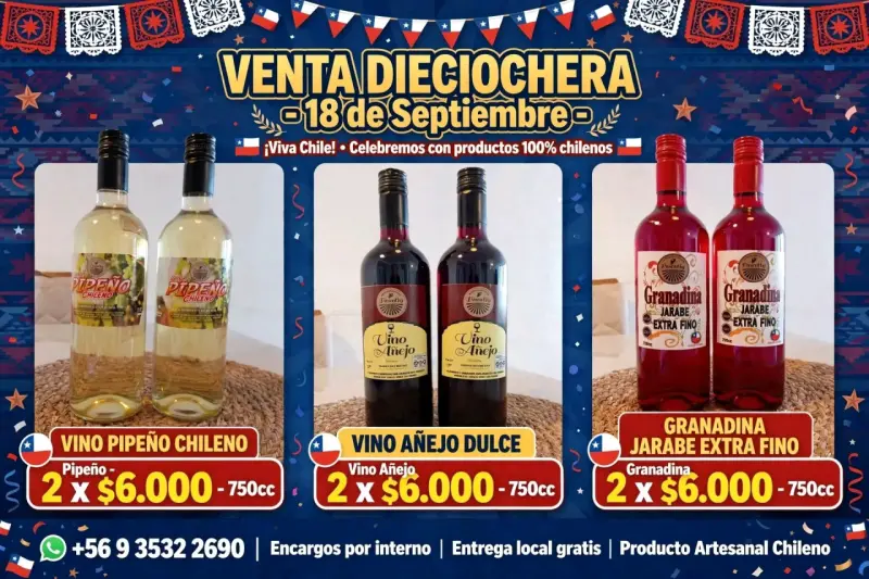 Pack de Vino Pipeño Chileno y Vino Añejo Dulce - 1