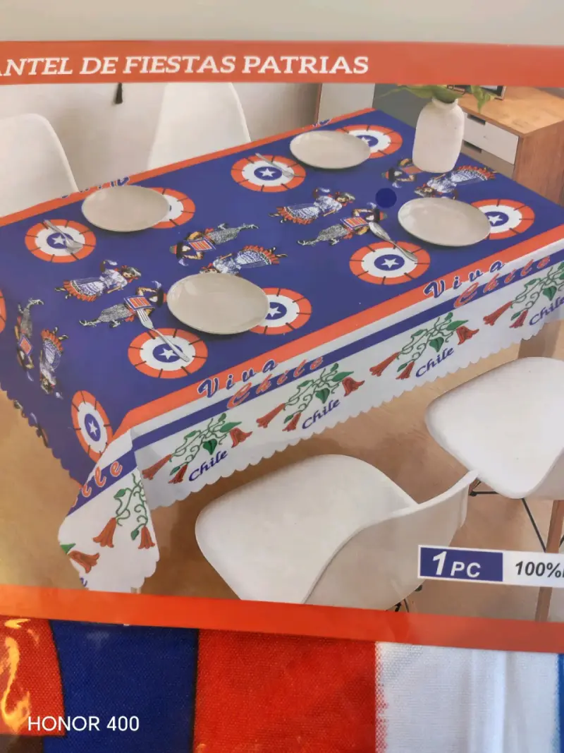 Mantel de Fiestas Patrias con diseño chileno - 3