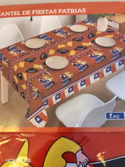 Mantel de Fiestas Patrias con diseño chileno - miniatura 5