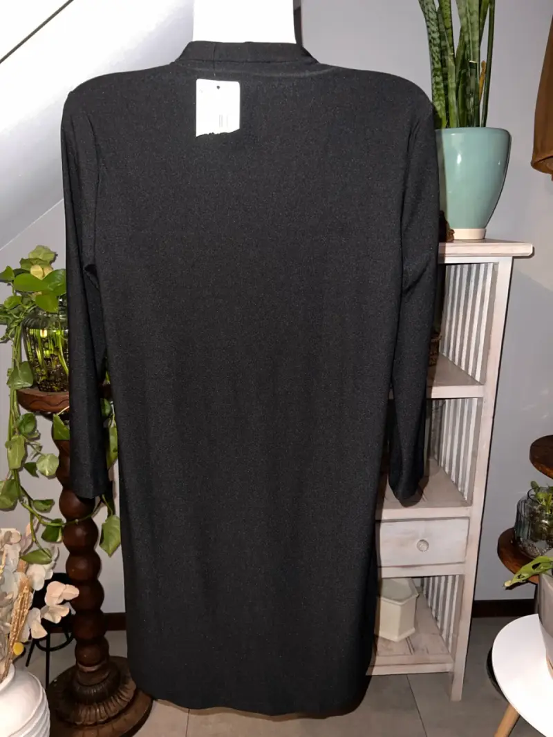 Vestido negro básico manga larga MNG - 2